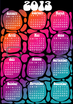 2013 calendar - psychedelic style