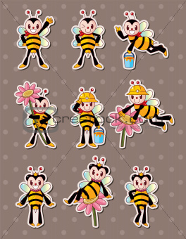 cartoon bee boy stickers