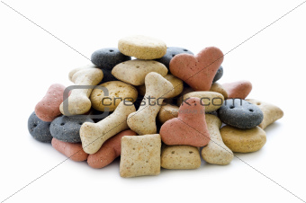 dry dog biscuits isolated