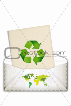 Green concept with recycling symbol