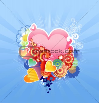  love heart / valentine's or wedding /  vector