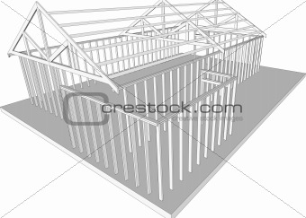 Semi-build house frame