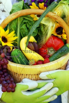 Basket of Garden Vegetables