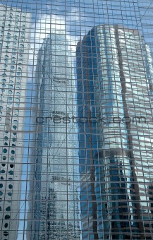 Business buildings reflection