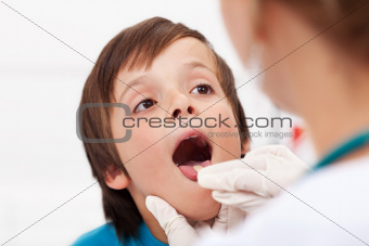 Say aaah - little boy at the doctor