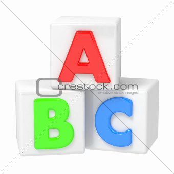 ABC Building Blocks on White Background.