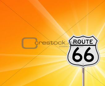 Route 66 Sign and Sunshine