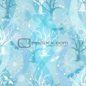 Winter repeating blue pattern