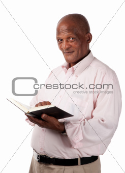 Senior with holy book