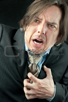 Businessman Experiencing a Heart Attack