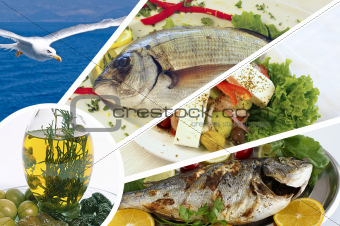 Fresh fishes with lemon, parsley and spice of Aegean sea