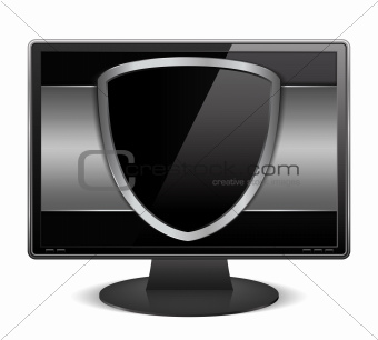 Computer monitor with the shield
