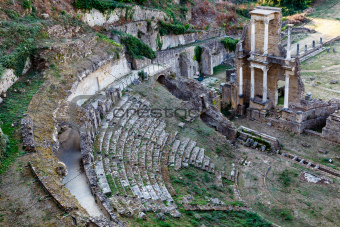 Ancient Roman Theatre of Volterra in Tuscany, Italy