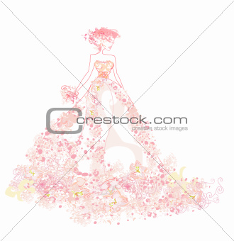 Abstract Beautiful floral bride