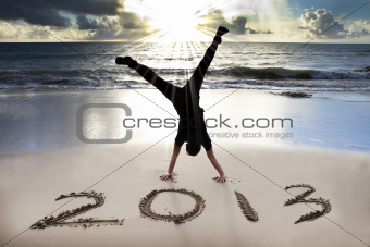happy new year 2013 on the beach 