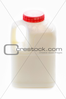 one pint of skimmed milk isolated
