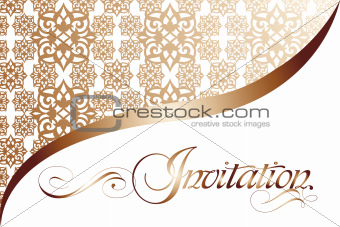 Calligraphy invitation with vector seamless pattern