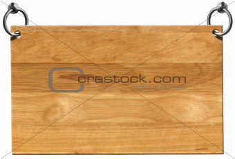 Empty Wooden Signboard with clipping path