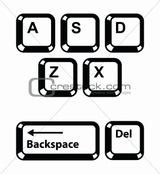Keyboard keys buttons icons set - backspace