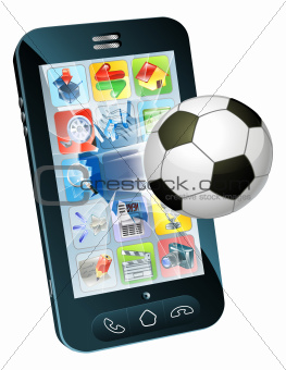 Soccer ball flying out of cell phone