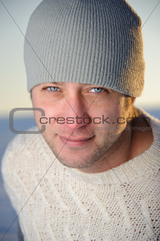 Winter male portrait.