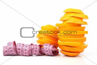 slices of orange and meter