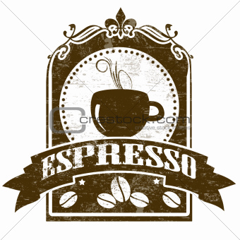Espresso grunge stamp