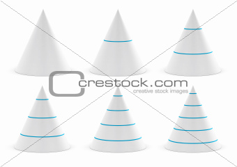 data presentation graphic, conical shape
