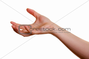 Woman's hand clutched