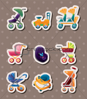 set of baby carriage stickers