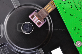 hard disk closeup circuit board