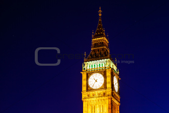 Big Ben and Clock Tower in the Night, London, United Kingdom