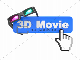 Web Button with Cursor and Anaglyph Glasses.