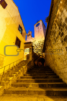 Stairway to Old Church in the Town of Omis, Croatia