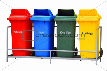 Colorful Recycle Bins Isolated