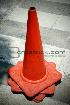 group old traffic cone