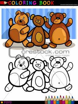 Teddy Bears cartoon for coloring