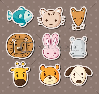 cute animal face stickers