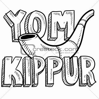 Yom Kippur Jewish holiday sketch