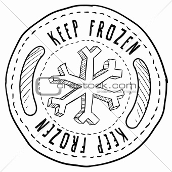 Keep frozen food label sketch
