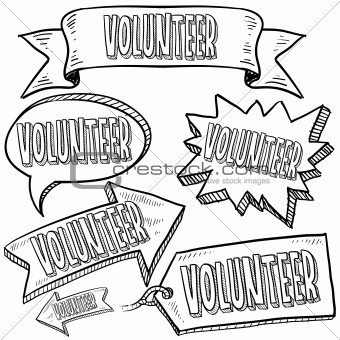 Volunteer banners, labels, and tags