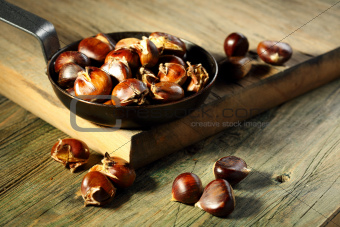 Roasted chestnuts.