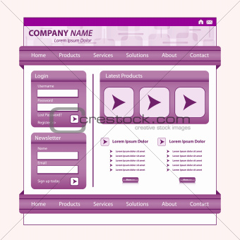 Website template design purple