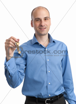 Man holding key