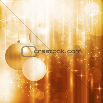 Golden sparkling Christmas card