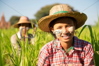 Burmese female farmer