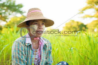 Mature Myanmar farmer