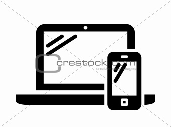 Laptop and mobile phone sign