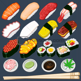 Japanese Sushi Collection Set
