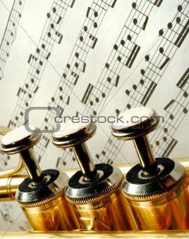 Three trumpet valves